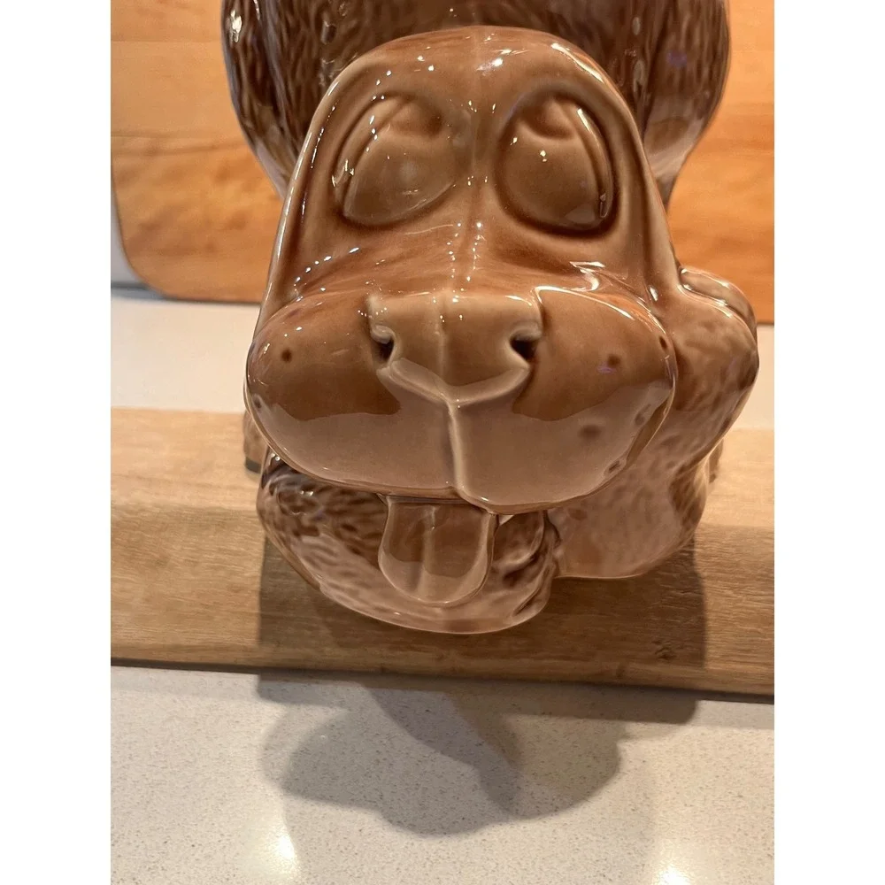 Vintage McCoy Wags Dog Cookie Jar Brown Ceramic USA 0272 Mid Century Modern